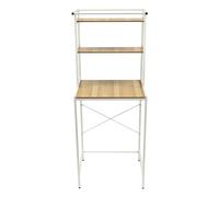 SUONTY Étagère pour machine à laver, étagère à 3 niveaux, étagère de salle de bain peu encombrante, multifonctionnelle, très résistante, blanche
