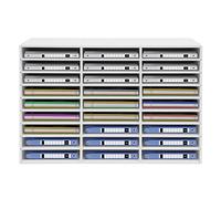 SUONTY Organiseur littérature à 27 compartiments - Blanc - En PVC - Porte-documents de bureau - Porte-revues - Organiseur de salle de classe - Pour enseignants - Boîte aux lettres - Charge maximale