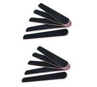 Suoumwa 10pcs Mini Fichier de Ongles Noir à Double Face avec Bandes de Papier de Verre pour Polir et Lissage