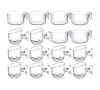 Suoumwa 16 Pcs Kit de Tasses de Plantes Aquatiques avec Aspiration de Pêche à Poisson pour Culture Aquaponique Tasse de Plante Aquatique en Verre Transparent avec Aspiration