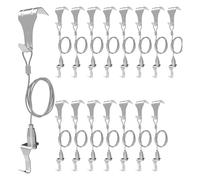 Suoumwa 16 Pièces Système de Suspension pour Cimaise, Crochets pour Cimaise, Crochets de Moulage, Cintres pour Cimaise