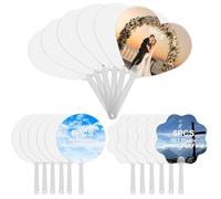 Suoumwa 18 Éventails à Sublimation Vierges en Plastique Pet pour Fêtes D'Église, Remises de Diplômes et Autres Occasions.