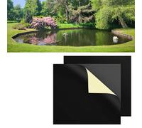 Suoumwa 2 Pièces de Réparation de Revêtement D'Étang, Patch - 8 X 8 Pouces, Réparation de Revêtement EPDM Auto-Adhésif pour Réparation de Revêtement de Bassin de Jardin EPDM