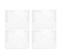 Suoumwa 4 Pièces de Housses de Chaise de Salon Carrées, Protecteurs pour Chaises de Salon, Chaises de Bureau Blanches