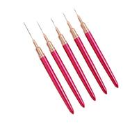 Suoumwa 5 Pièces 7/9/11/15/25 mm Ensemble de Pinceaux à Ongles Gel UV Kits de Pinceaux à Ongles Français Rayure Ligne Peinture Dessin Fleur Stylo Outils, Facile à Installer C
