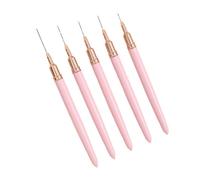 Suoumwa 5 Pièces 7/9/11/15/25 mm Ensemble de Pinceaux à Ongles pour Gel UV Kits de Pinceaux à Ongles à Rayures Françaises Peinture Dessin Outils de Stylo à Fleurs, Facile à Installer A