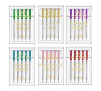 Suoumwa 6 Tailles D'Aiguilles Universelles pour Machine à Coudre, Pointe Standard, Tige Plate, Compatibles avec Singer, 30 Pièces