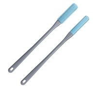 Suoumwa Brosse de Nettoyage pour les Pieds Sous la Douche, Brosse de Nettoyage pour la Douche à Long Manche Adaptée pour le Bain et le Nettoyage des Pieds, Gris