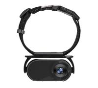 Suoumwa Caméra de Collier pour Animaux de Compagnie pour Caméra et Moniteur pour Animaux de Compagnie avec Objectif Grand Angle, Mini Caméra Corporelle de Sport Stabilisée Portable Noire