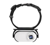 Suoumwa Caméra de Collier pour Animaux de Compagnie pour Caméra et Moniteur pour Animaux de Compagnie avec Objectif Grand Angle, Mini Caméra Corporelle de Sport Stabilisée Portable Blanche
