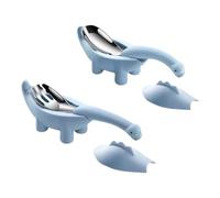 Suoumwa Cuillère et Fourchette Alimentaire pour en Forme de, Ensemble de Vaisselle de Table pour, Ustensile de Forme Mignonne Bleue