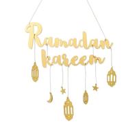 Suoumwa Décoration du Mois Sacré avec Une Guirlande de Lune et D'Étoiles, Adaptée à la Décoration en Bois à Domicile.