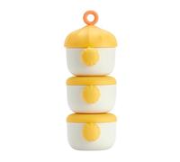 Suoumwa Distributeur de Lait en Poudre à 3 Couches, Empilable et Portable, Grande Capacité, Idéal pour L'Extérieur et le Stockage de Collations, Jaune