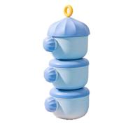 Suoumwa Distributeur de Lait en Poudre à 3 Couches, Empilable et Portable, Grande Capacité, Idéal pour le Stockage en Extérieur et les Collations, Bleu