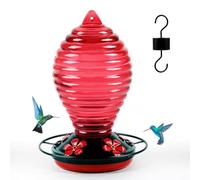 Suoumwa Distributeur de pour Colibris en Verre, Mangeoire Rouge en Forme de Spirale Mignonne