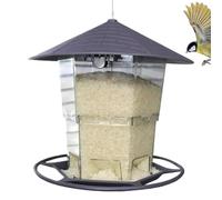 Suoumwa Distributeurs de Nourriture pour Oiseaux Résistants Aux Intempéries avec Perchoir