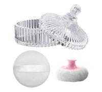 Suoumwa Ensemble de Houppette et de Récipient pour Poudre Corporelle, Houppette à Poudre pour Femmes et Bébés et Récipients à Poudre Libre pour Maquillage Sec et Humide