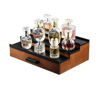 Suoumwa Étagère de Rangement en Bois pour Cologne pour Commode pour, Présentoir à 3 Niveaux avec Tiroir de Rangement et Plateau de Rangement avec Compartiment