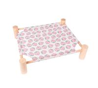 Suoumwa Hamac pour Chat et Chien Hamac pour Chat Lit Surélevé et Rafraîchissant Amovible Portable Lit pour Animaux de Compagnie D'Intérieur et D'Extérieur Rose