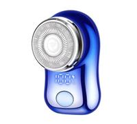 Suoumwa Homme Électrique Barbe Rasoir en Acier Inoxydable Spirale Rasoir Mini-Rasoir Bleu