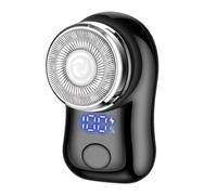 Suoumwa Homme Électrique Barbe Rasoir en Acier Inoxydable Spirale Rasoir Mini Rasoir Noir
