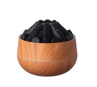 Suoumwa Humidificateur Bonfire 300 ML USB Silencieux Diffuseur de Flamme Essentielle Arrêt Automatique pour, Le Bureau, la Salle de Sport, Grain de Bois Clair