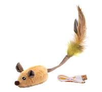 Suoumwa Interactif Chat Jouet Souris en Mouvement Chat Télécommande Chat Souris Électronique en Mouvement Jouet Chat Auto Cadeau Jaune