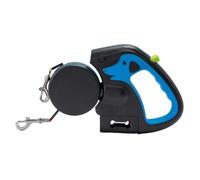 Suoumwa Laisse Rotative pour 2 Chiens, Réglable, Double Corde, avec Lampe de Poche, Boîte pour à Déjections Canines, Corde de Traction Rétractable