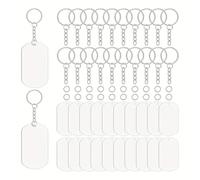 Suoumwa Les Blancs de Porte-Clés Définissent des Blancs D'Ornement Clair Acrylique pour Les Étiquettes de de Bricolage Cadeaux d'emballage