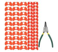 Suoumwa Lunettes Anti-Picage sans Broches pour Poulets, 61 Pièces avec Pinces, Œillères pour Poulets et Outil de Pince