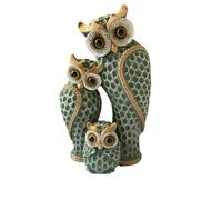 Suoumwa Mignon Three Owl Statues Family Owl Decor pour Les Amateurs de Chouettes pour Councations de Chouette Décorations D'Étagère pour, Statues de Hibou sur Les Étagères, B