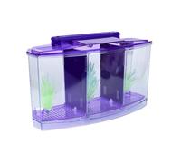 Suoumwa Mini Reproduction de Pêche à la Pêche Aquarium Aquarium Conduit Acrylique Trois Divisions Boîte D'Isolement Reproducteur pour Les Petits Poissons Violets