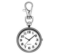 Suoumwa Montre de Poche à Quartz avec Attache en Forme de Pince pour Homme et Femme, Montre Numérique Suspendue à Clip pour Infirmières et Médecins en Noir et Blanc.