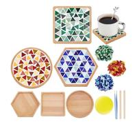 Suoumwa Mosaic Coaster Making Kit pour Bricolage Mosaïque Coaster Artisanat Kit Fait à la Main Mosaic Coaster Making Kit pour Plateau de