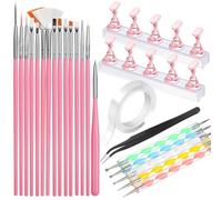 Suoumwa Outils de Nail Art, Brosse à Ongles, Pinceaux de Nail Art, Support à Ongles, Support pour Ongles, Outils de D'Ongles