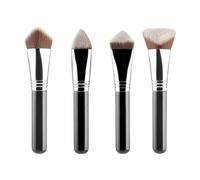 Suoumwa Paquet de 4 Pinceaux de Fond de Teint Multifonctionnels pour Tout le, Pinceaux de Maquillage Multi-Facettes 3D 4D, Pinceau Anti-Cernes Liquide en Poudre