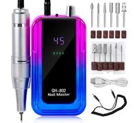 Suoumwa Ponceuse à Ongles Électrique Rechargeable 45 000 Tr/Min, Ponceuse à Ongles à Faible Bruit, Machine de Manucure Bleue