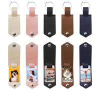 Suoumwa Porte-Clés en Cuir, Porte-Clés Vierges, Porte-Clés en Simili-Cuir avec Transfert Thermique