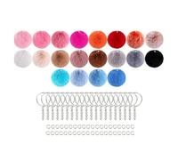 Suoumwa Porte-Clés Pom Pom Porte-Clés Balle pour Femmes, Breloque en Peluche, Porte-Clés Colorés, Outils de Fabrication de Porte-Clés