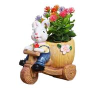 Suoumwa Pot de Fleurs en Forme de Lapin de Pâques pour Succulentes, Une Décoration Artisanale Polyvalente pour Étagère B