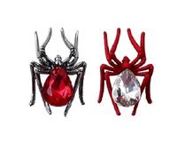 Suoumwa Produit Ornements D'Araignée Décoration de Manucure Cloutée en Alliage Rétro Métallisé Noir et Rouge