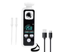 Suoumwa Réfractomètre Numérique pour la Teneur en Sucre, 0 à 55% de Gamme avec ATC, Compteur de Précision Rechargeable pour le Jus, Vin