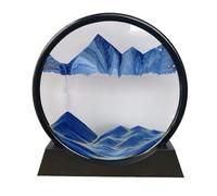 Suoumwa Sablier Rond en Verre avec Sable Fluide, 17,8 cm, 3D, Mobile, Paysage de Sable, Affichage, Cadre de Sable Fluide