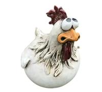 Suoumwa Sculpture de Poulet Art Artisanat Grand Yeux Expression de Poulet Statues de Poulet