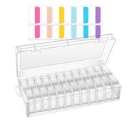 Suoumwa Stockage de Perles 24 Small Rectangular Clead Bead Organizer Box avec Couvercles à Charnière et Étiquettes de 30 PCS, pour Le Diamant 1