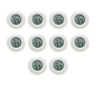 Suoumwa Thermomètre Hygromètre Numérique à Affichage LCD Mini avec Sonde pour Congélateur, 10 Pièces, Testeur de Température et D'Humidité Rond