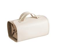 Suoumwa Trousse de Maquillage de Voyage de Grande Capacité, Pochette de Rangement avec Design Pliable, Trousse de Toilette et de Maquillage Étanche, Blanc Crème