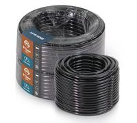Suoumwa Tuyau D'Arrosage Goutte-à-Goutte en Polyéthylène Noir de 12 mm de Diamètre Extérieur, Tube D'Arrosage de 9/12 mm pour Système de Bec Verseur et Raccords D'Arrosage.
