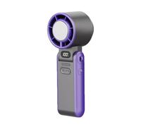 Suoumwa Ventilateur de Refroidissement à Air Gris Portable, Batterie de 3600mAh, Variations à 100 Vitesses, Pliable avec Longe pour Les Voyages et Extérieur