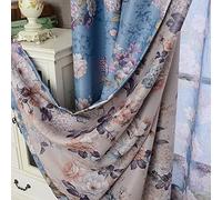 SUOUO Lot de 2 Rideaux occultants Double Face à Motif Floral pour Chambre à Coucher et Salon, 132 x 213 cm de Long, Bleu Pivoine